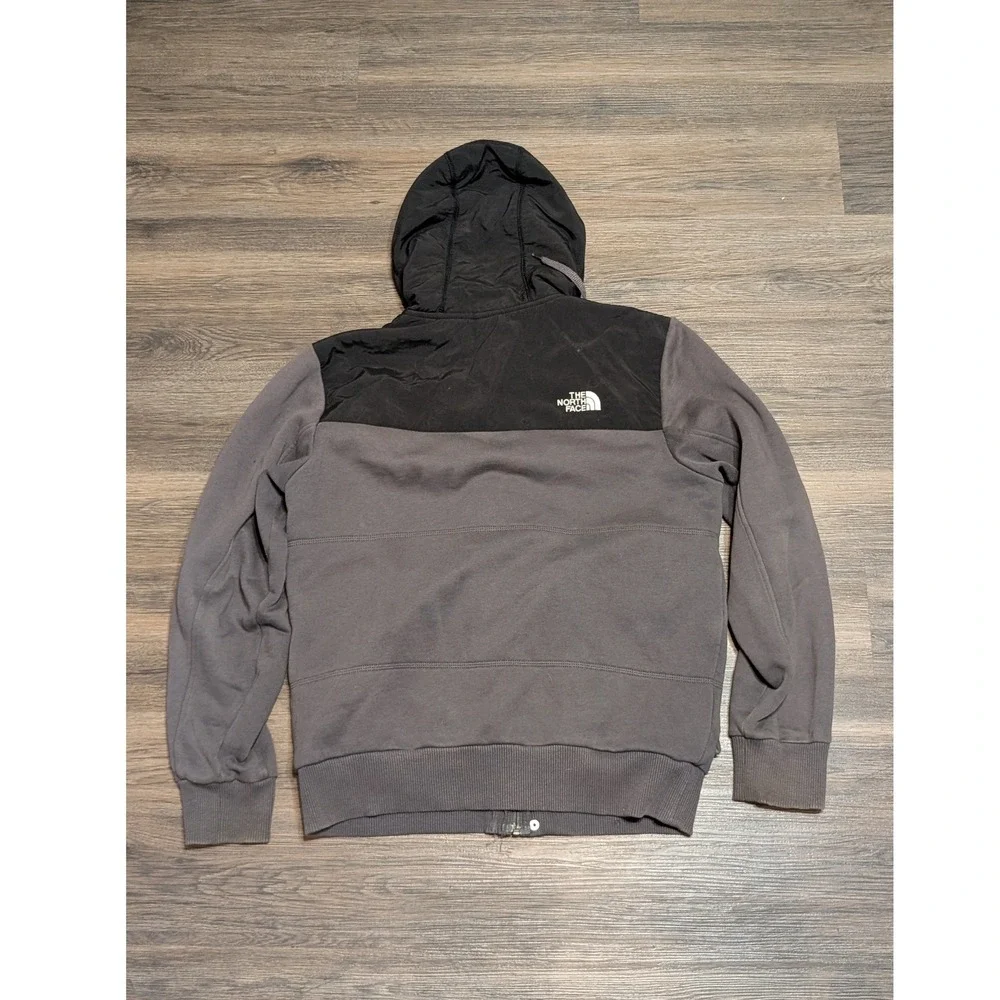 The North Face Mens Gray Black Full Zip Fleece Hoodie Jacket‎ Size M Colorblock